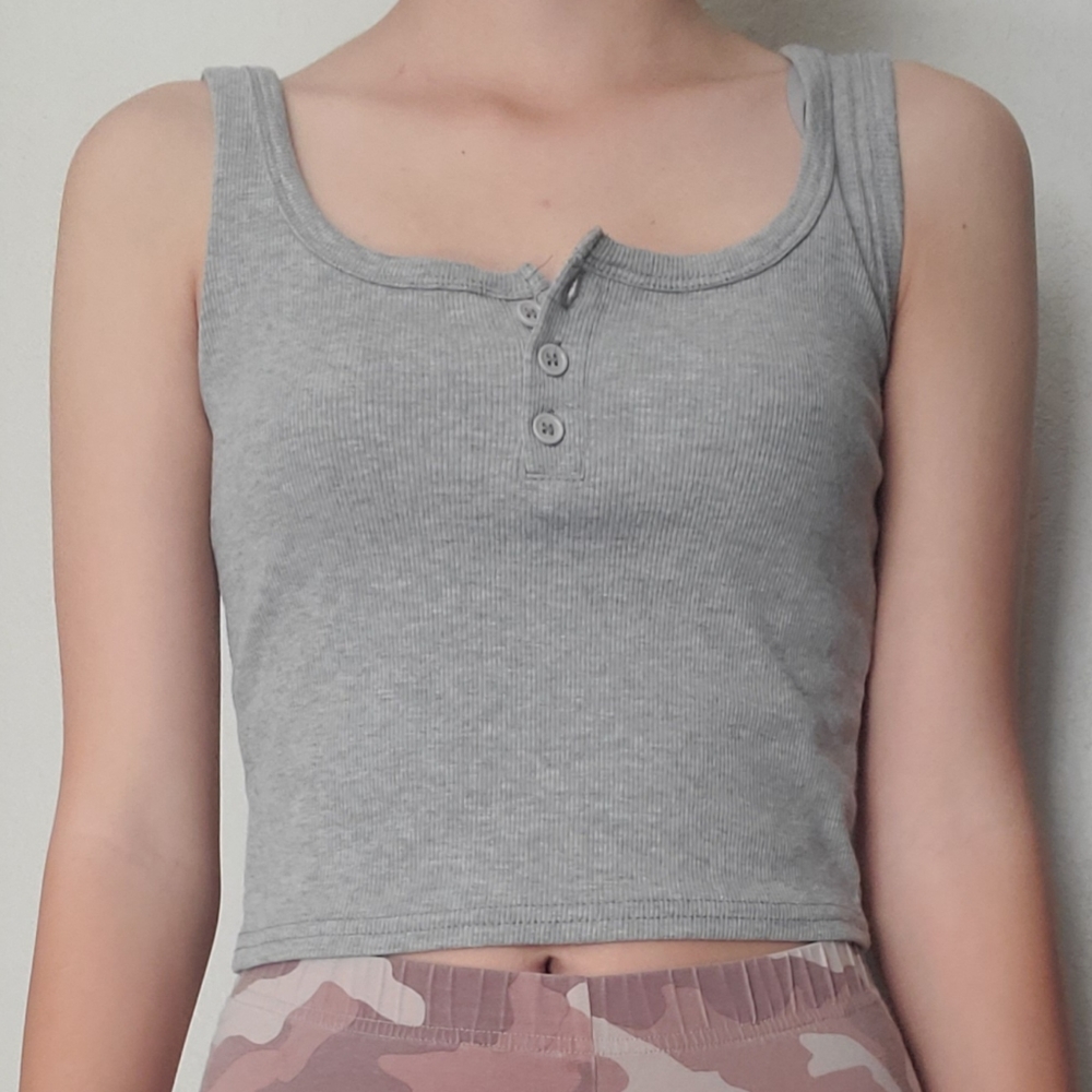 Gray crop top